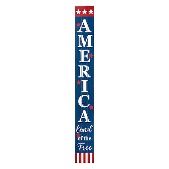 Glitzhome&#xAE; 60&#x22; Wooden Patriotic America Porch Sign